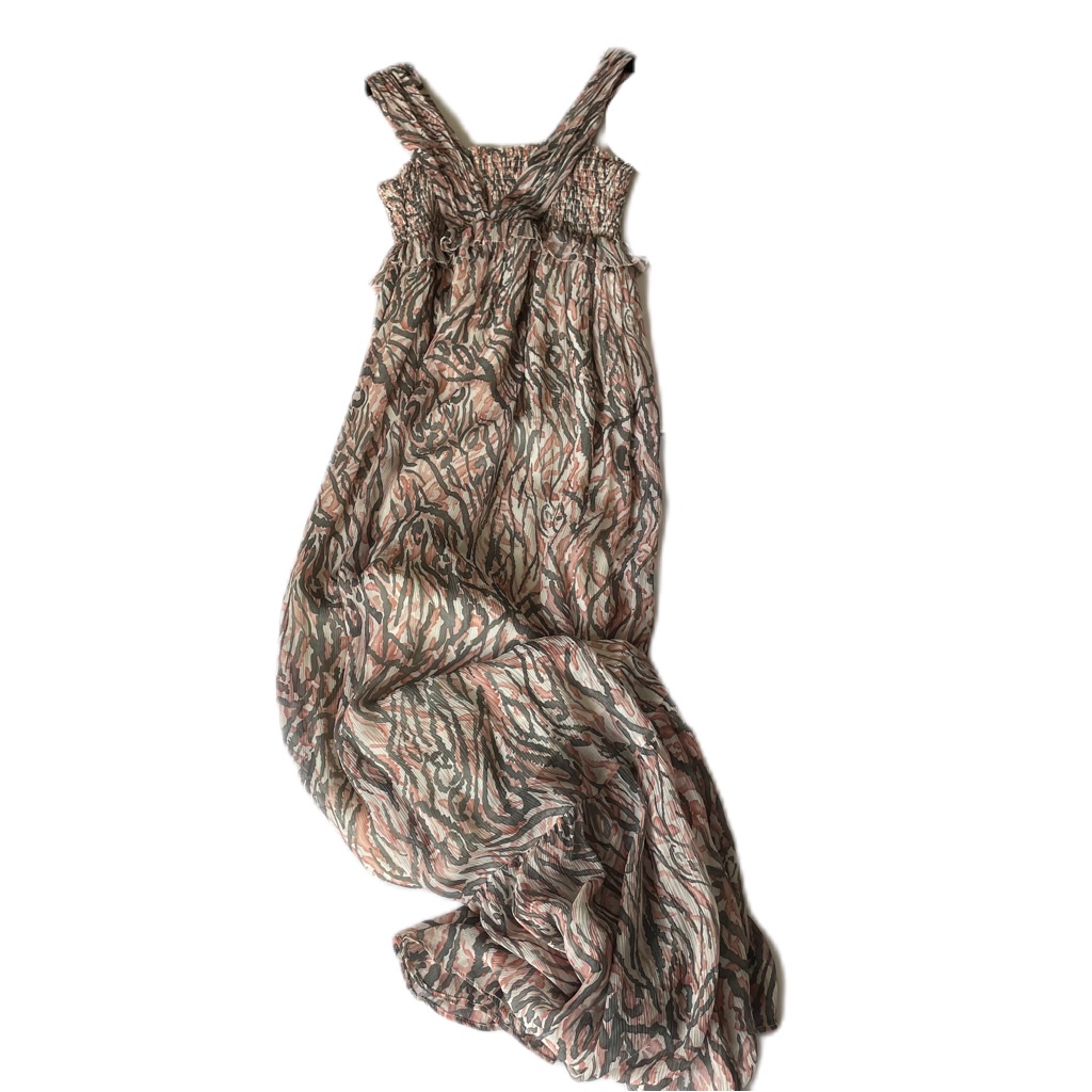 Hoss Intropia X Anthropologie 100% Silk Ruffled Maxi Prairie Dress Size 0